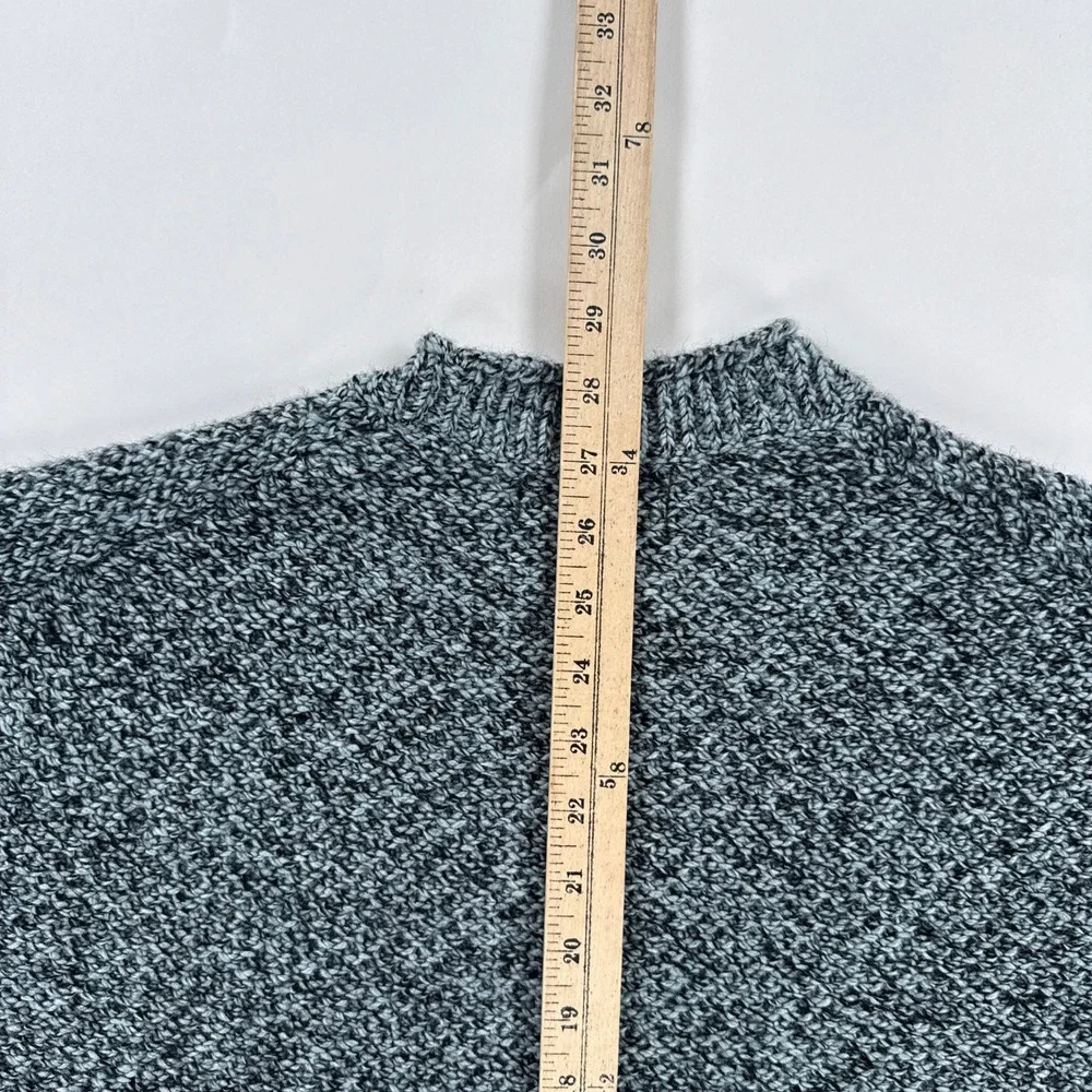 Banana Republic Mens Sweater Large Grey Marl Textured Roll Neck Wool Blend Cozy